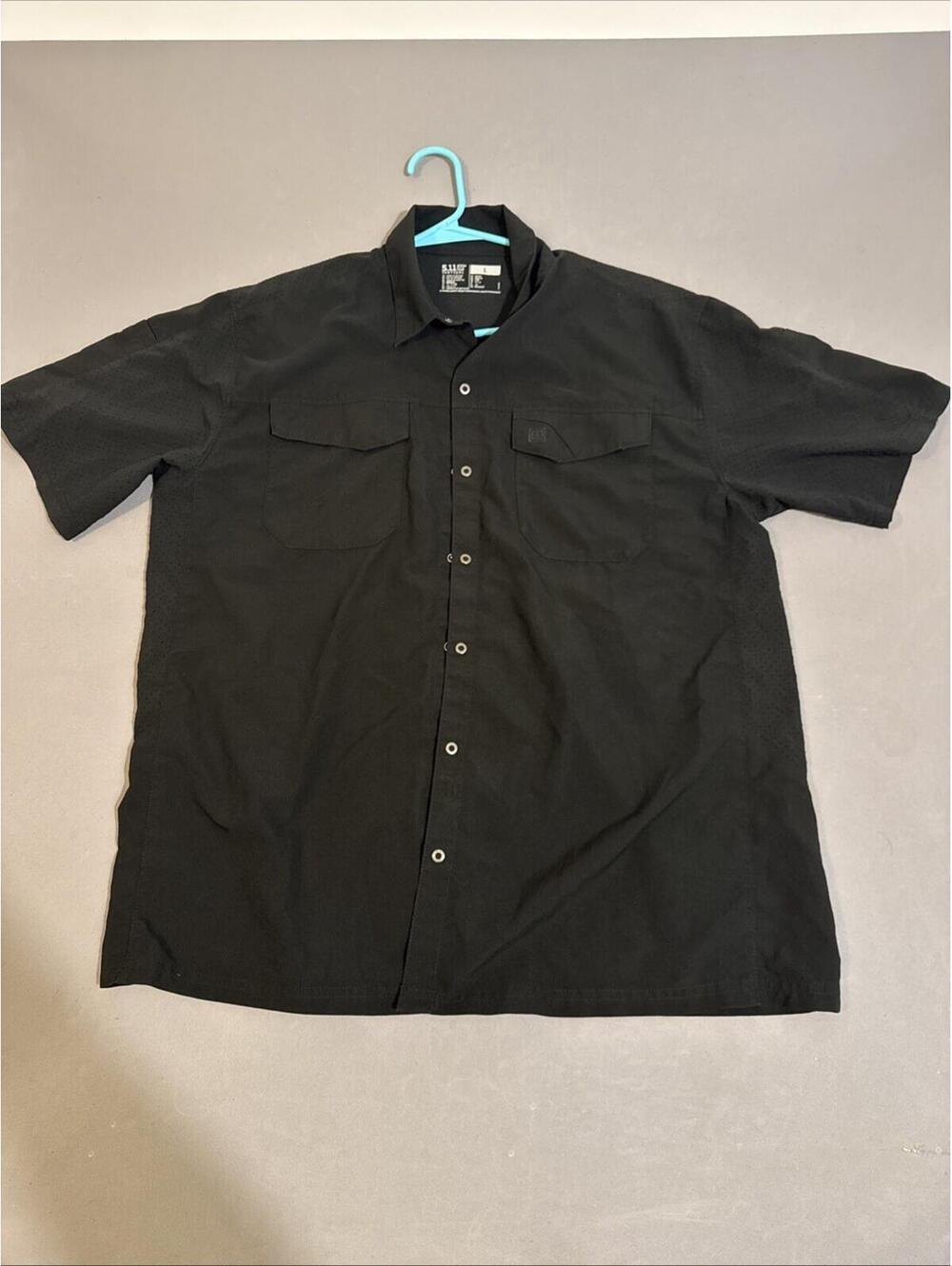 5.11 Tactical Shirt Mens L Black Freedom Flex Short Sleeve Performance 71340-019